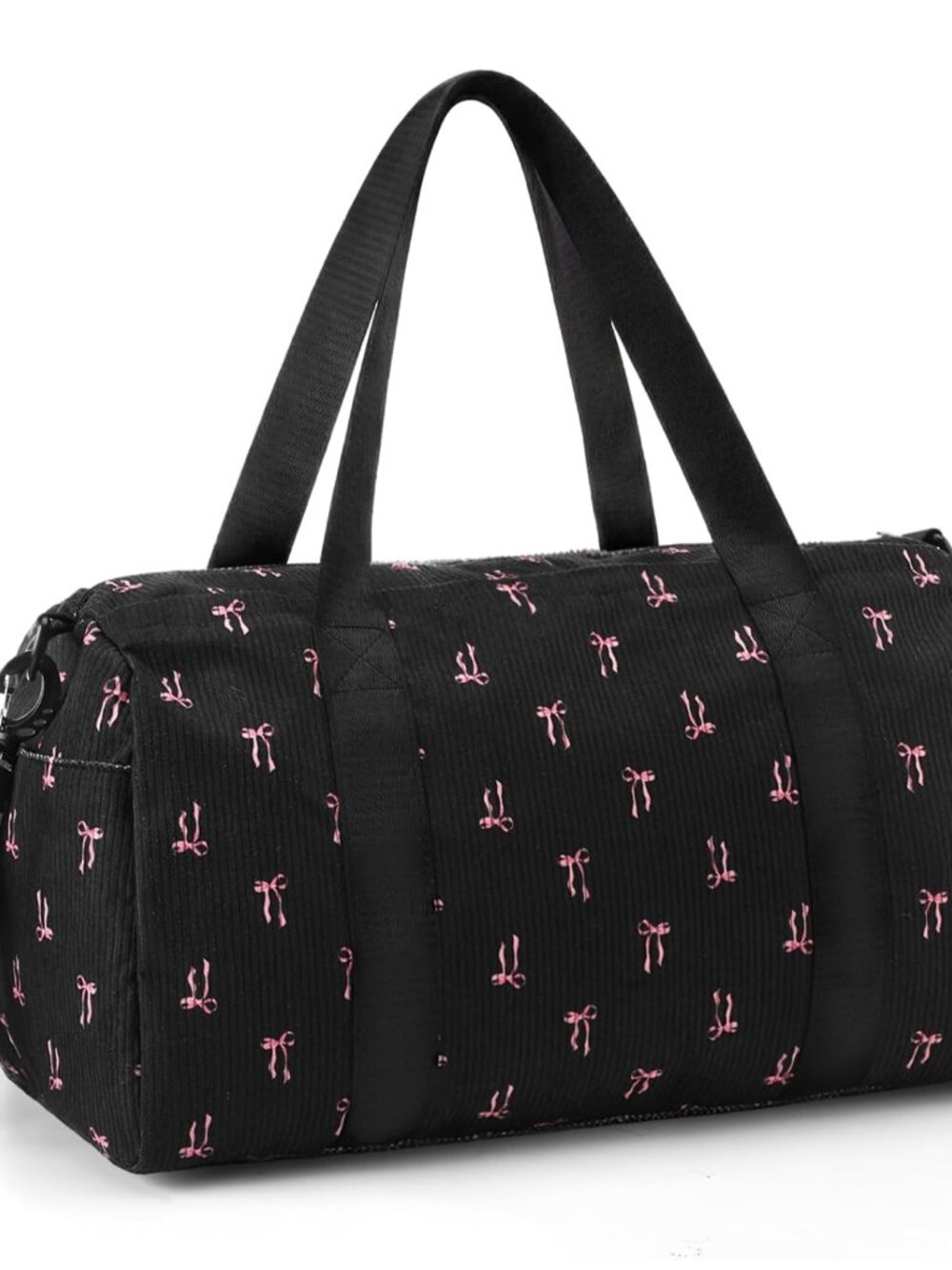 Cute Bow Gym Bag for Women Girls Overnight Bag Corduroy Duffle Dance Yoga Luggag